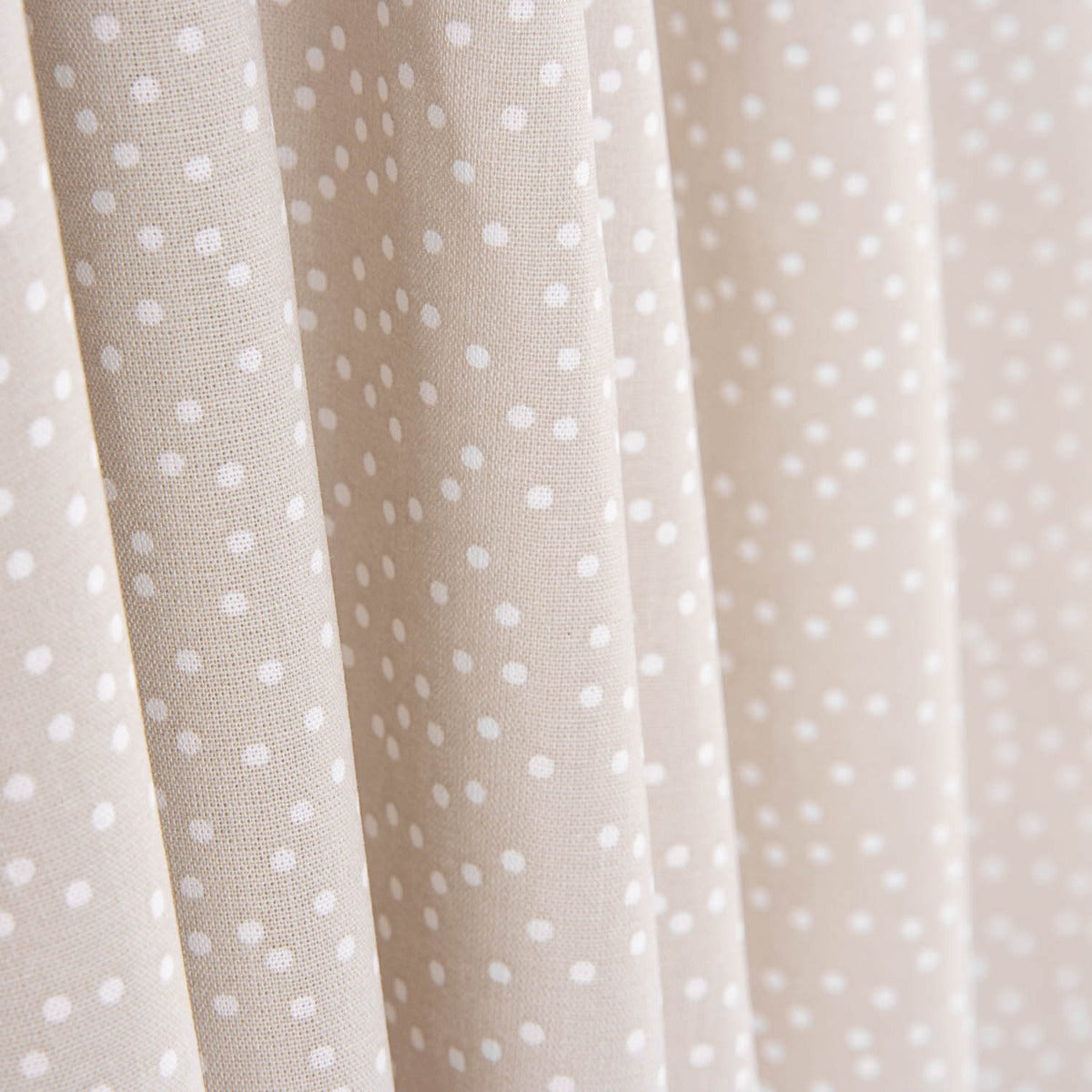 Popeline de coton à pois beiges - Ribes y Casals