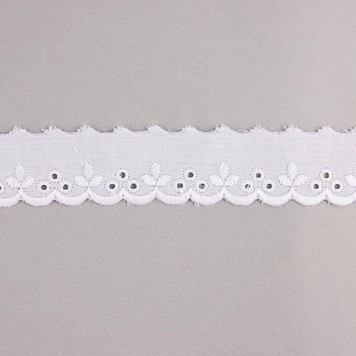 Bande de batiste brodée blanche modèle 29019 – 30 mm - Ribes y Casals