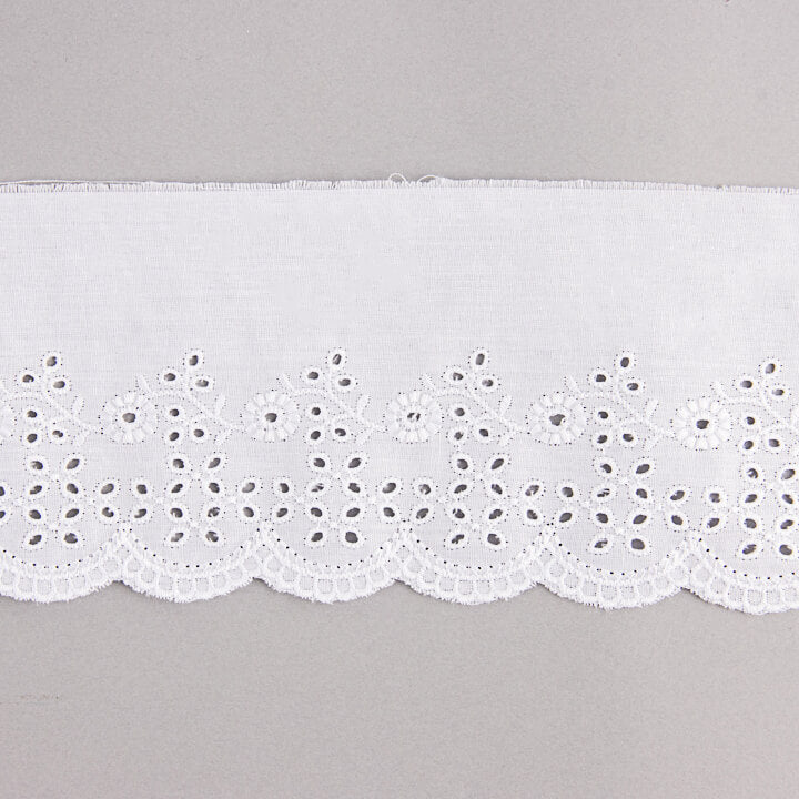 Bande de batiste brodée blanche modèle 29095 – 80 mm - Ribes y Casals