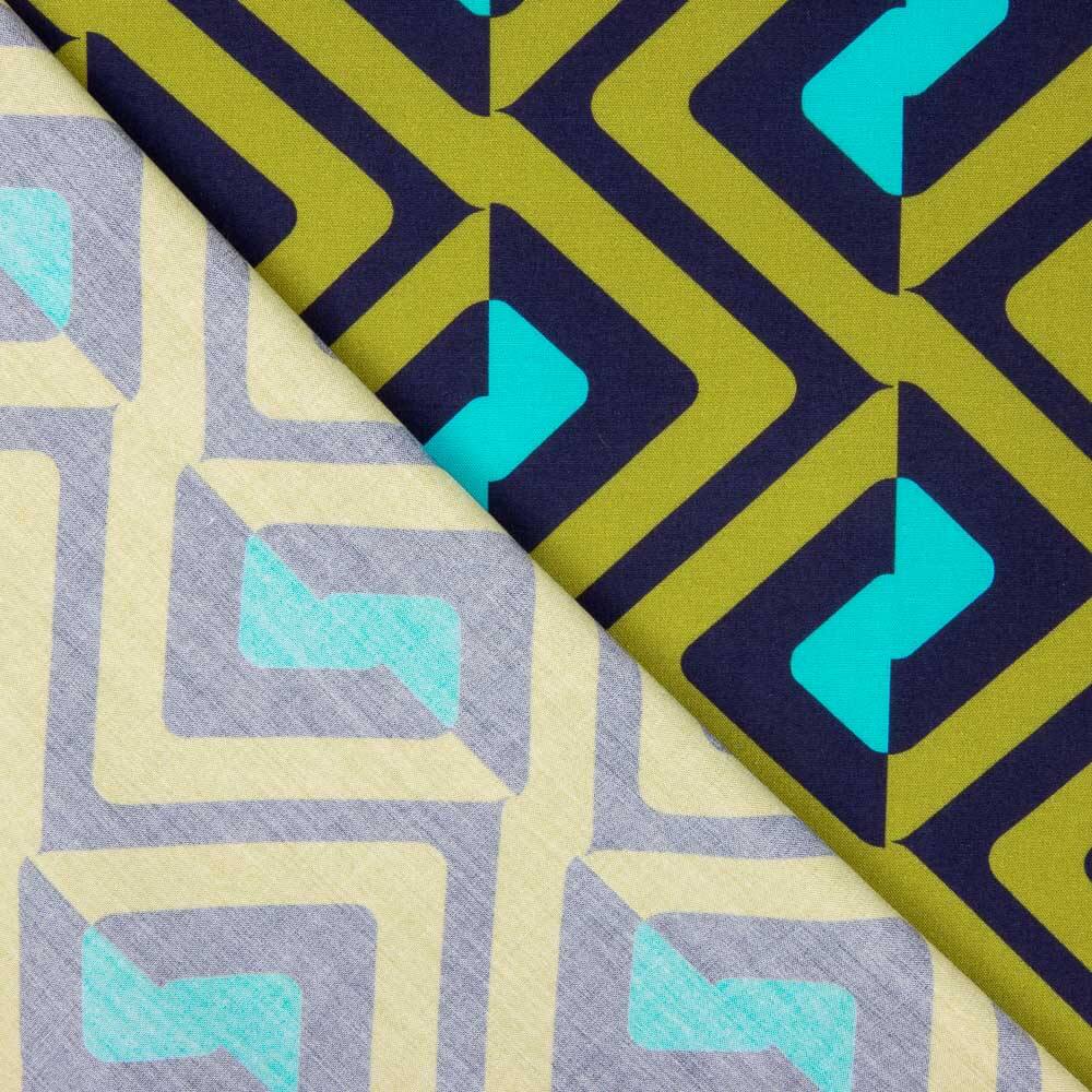 Viscosa Geo Verde Kaki - Ribes y Casals