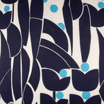 Satin de viscose Jardin Graphique Bleu - Ribes y Casals