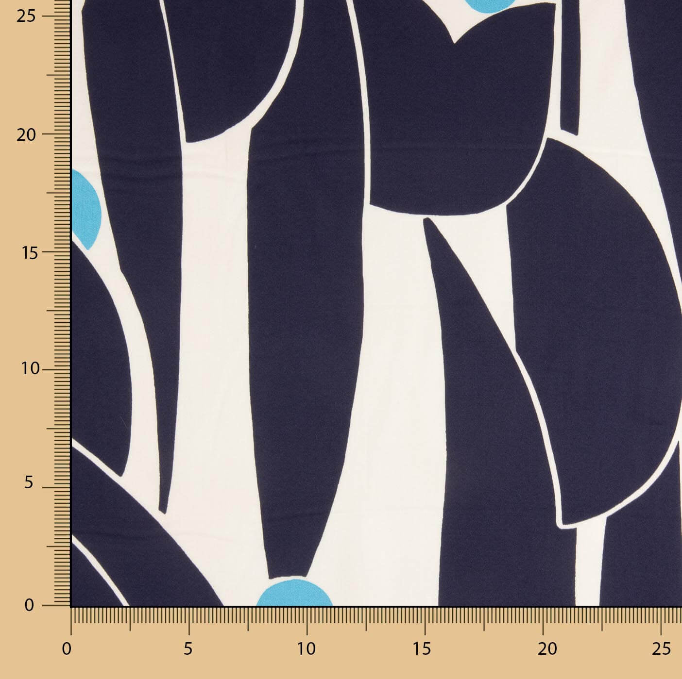 Satin de viscose Jardin Graphique Bleu - Ribes y Casals