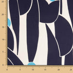 Satin de viscose Jardin Graphique Bleu - Ribes y Casals