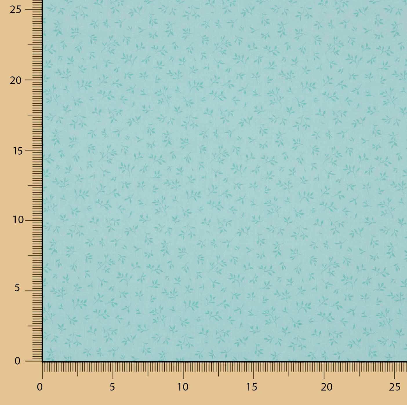 Percal imprimé Feuilles Turquoise - Ribes y Casals