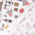 Coton Enduit – Motif Vin – Fond Blanc - Ribes y Casals