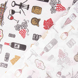 Coton Enduit – Motif Vin – Fond Blanc - Ribes y Casals