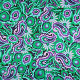 Mousseline Satin Floral Vert - Ribes y Casals