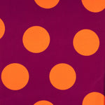 Satin Spandex Pois Maxi Orange - Ribes y Casals
