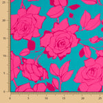 Satin imprimé fleur de Caipi fuchsia - Ribes y Casals