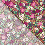 Popeline de coton Wild Garden bordeaux - Ribes y Casals