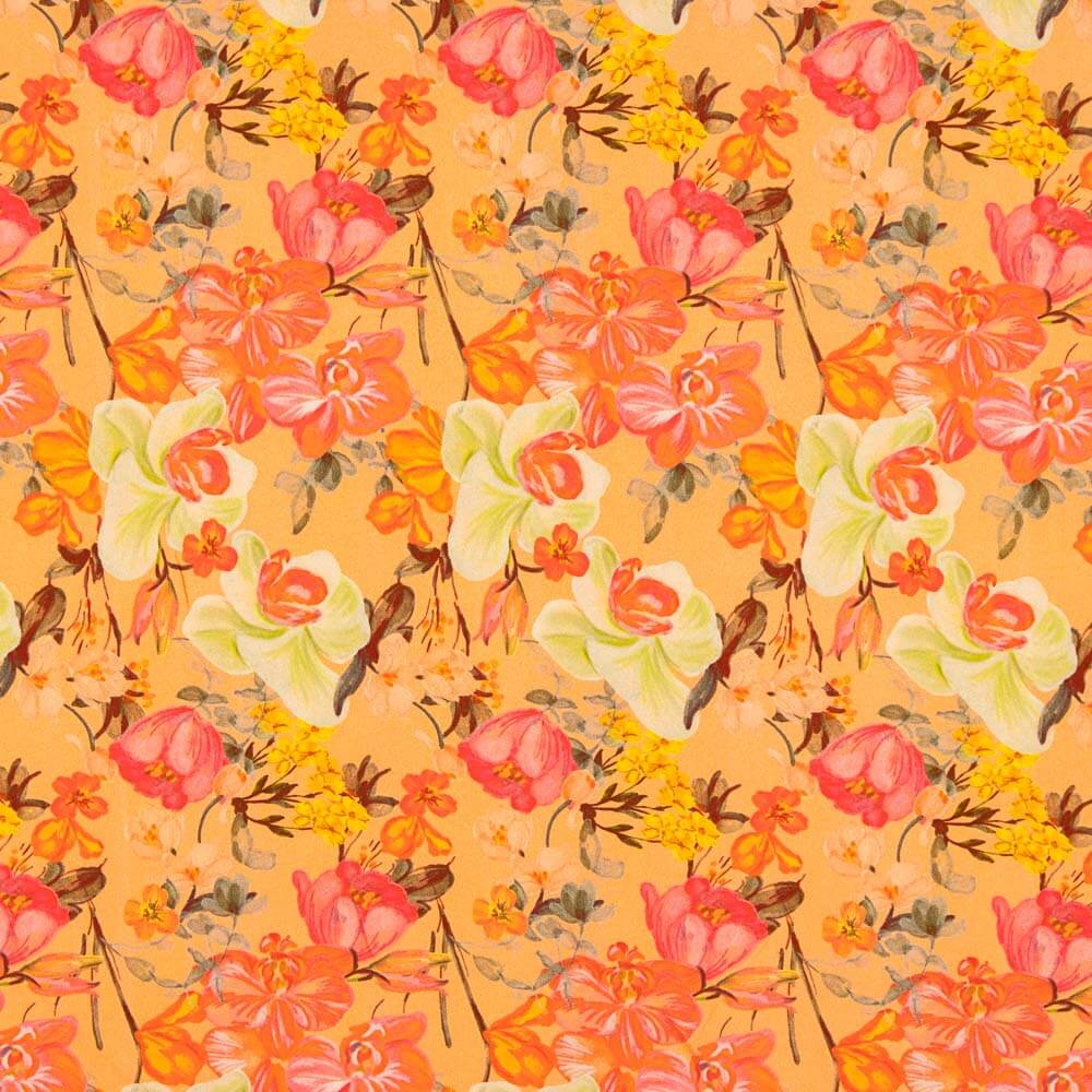 Crêpe Viscose Orange Coquelicot - Ribes y Casals