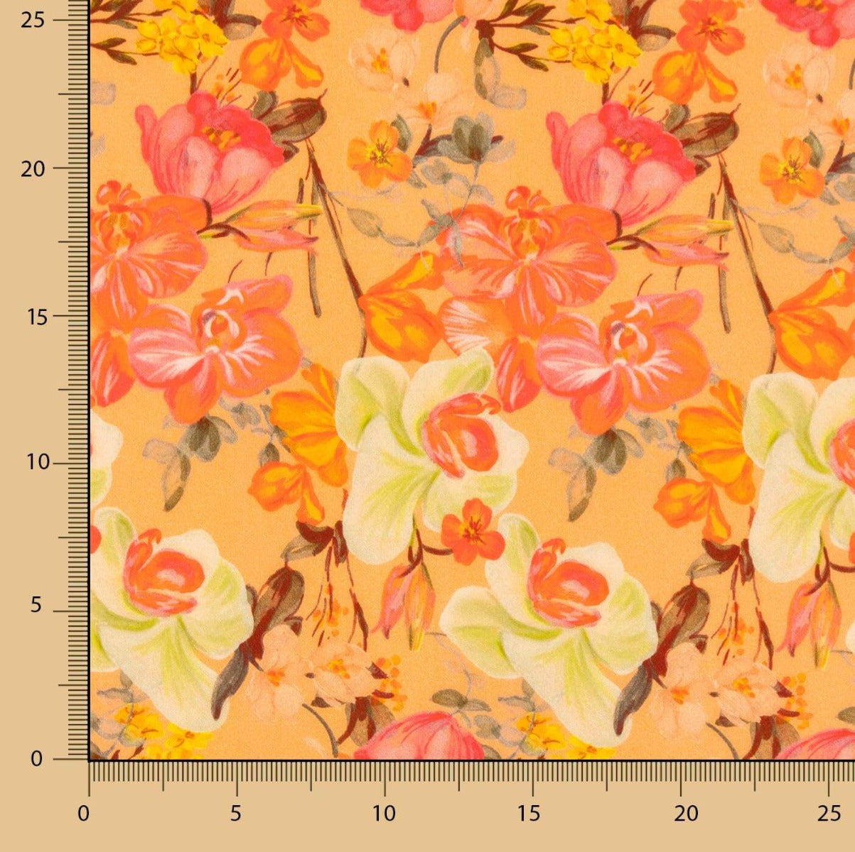 Crêpe Viscose Orange Coquelicot - Ribes y Casals