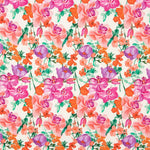 Crêpe Viscose Coquelicot Écru - Ribes y Casals