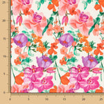 Crêpe Viscose Coquelicot Écru - Ribes y Casals