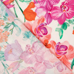 Crêpe Viscose Coquelicot Écru - Ribes y Casals