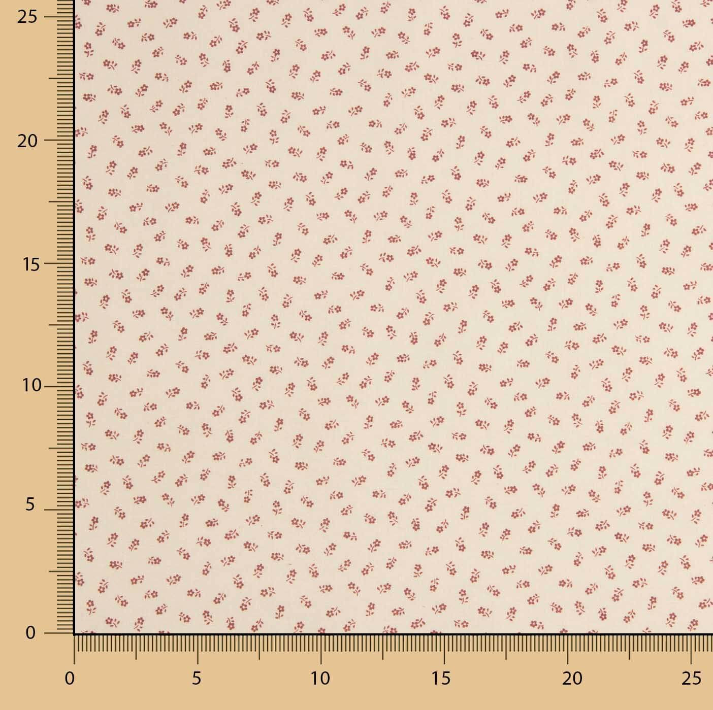 Popeline de coton micro florale rouge - Ribes y Casals