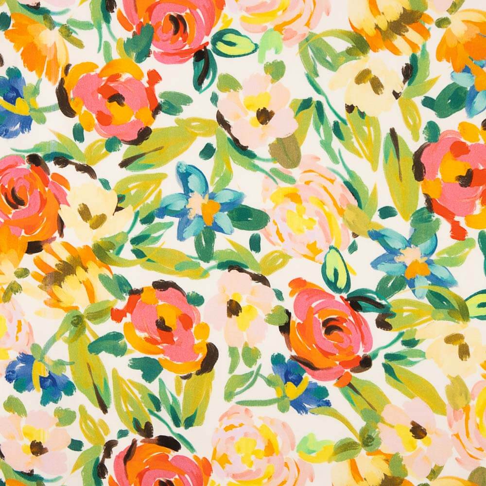 Viscose Fleur Aquarelle Multicolore - Ribes y Casals