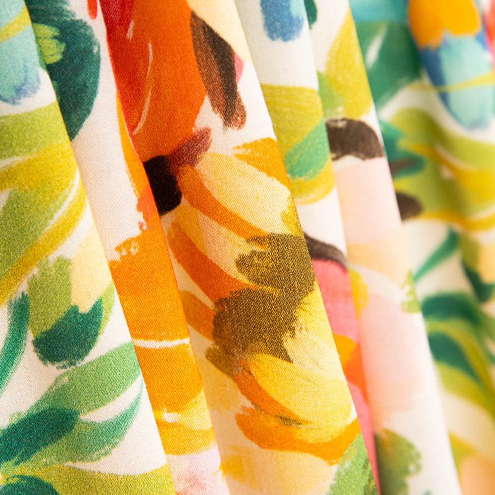 Viscose Fleur Aquarelle Multicolore - Ribes y Casals