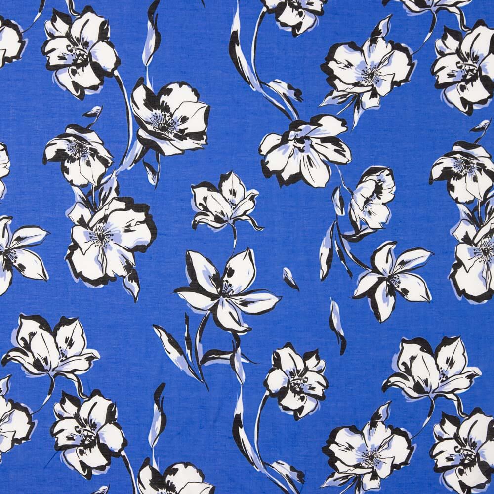 Voile Viscose Bleu Hanoï - Ribes y Casals