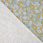 Popeline de coton à fleurs vintage moutarde - Ribes y Casals