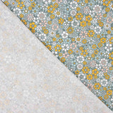 Popeline de coton à fleurs vintage moutarde - Ribes y Casals