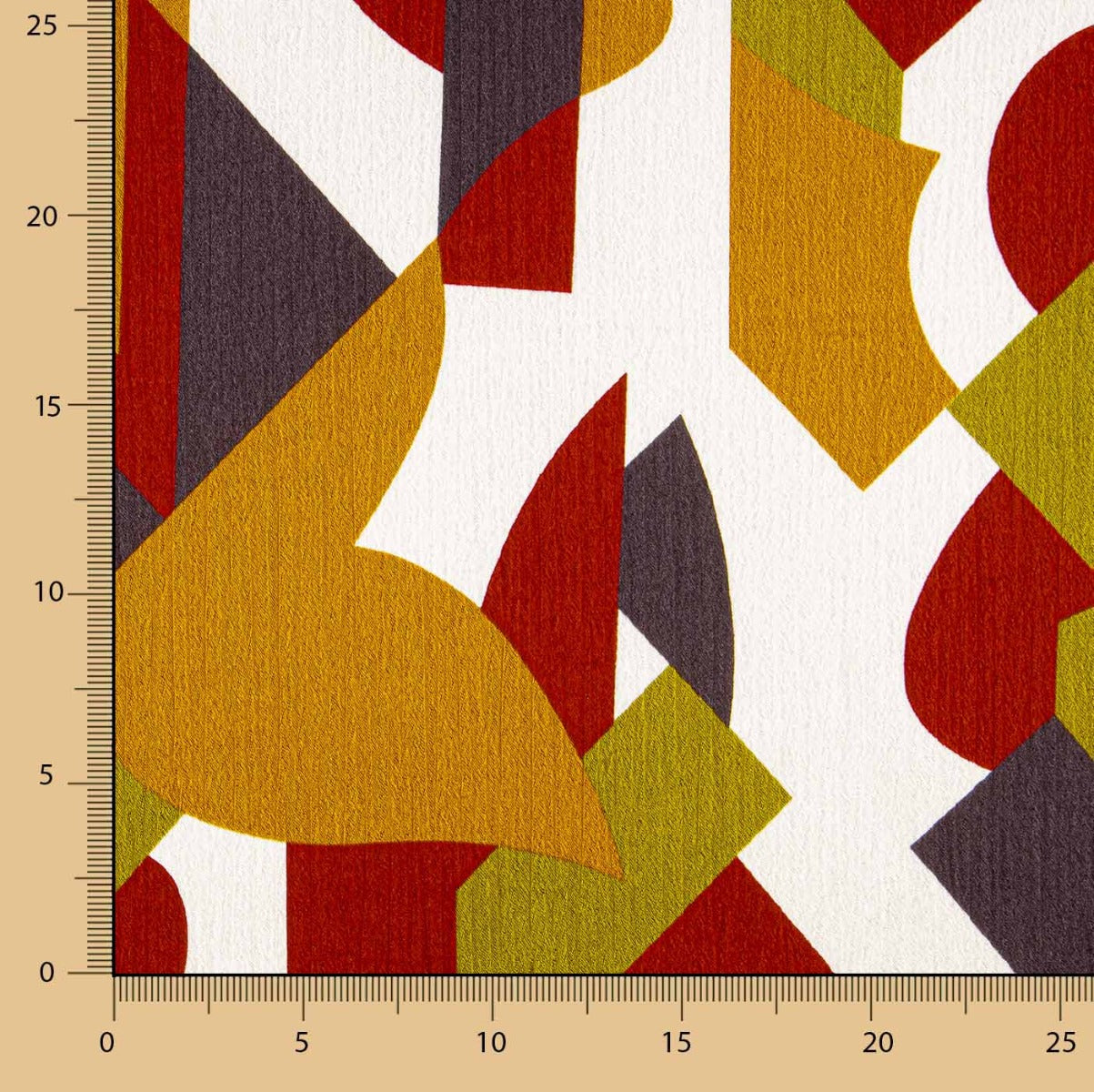 Satén Poliéster Geométrico Cobre - Ribes y Casals