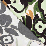 Viscose crêpé Dessin de fleurs vertes - Ribes y Casals