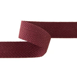 Ruban en coton à chevrons 30 mm grenat - Ribes y Casals