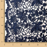 Guipure florale bleu marine - Ribes y Casals