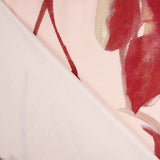 Satin de viscose imprimé floral aquarelle rouge - Ribes y Casals
