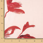 Satin de viscose imprimé floral aquarelle rouge - Ribes y Casals