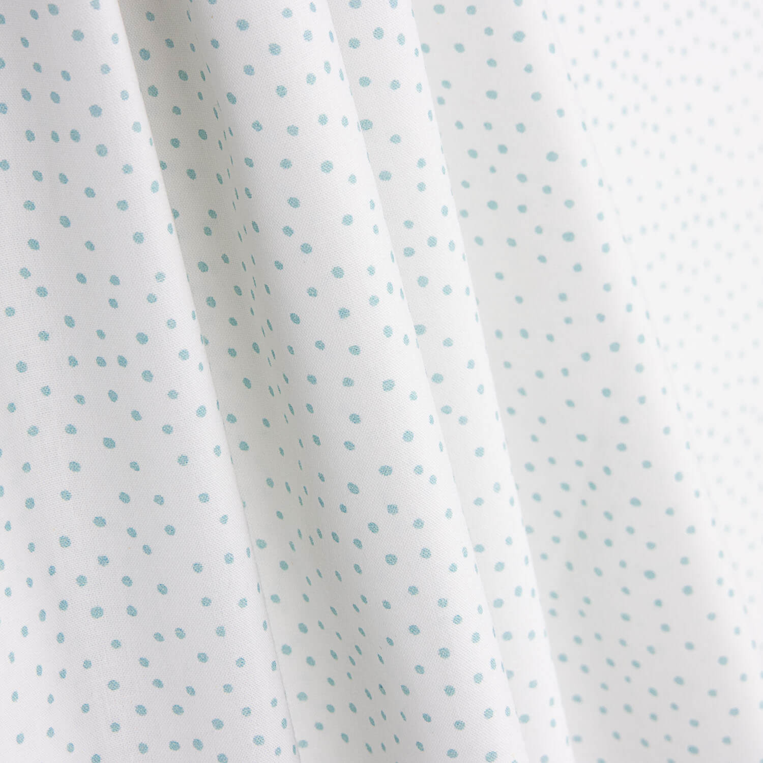 Percal imprimé à pois turquoise et blanc - Ribes y Casals