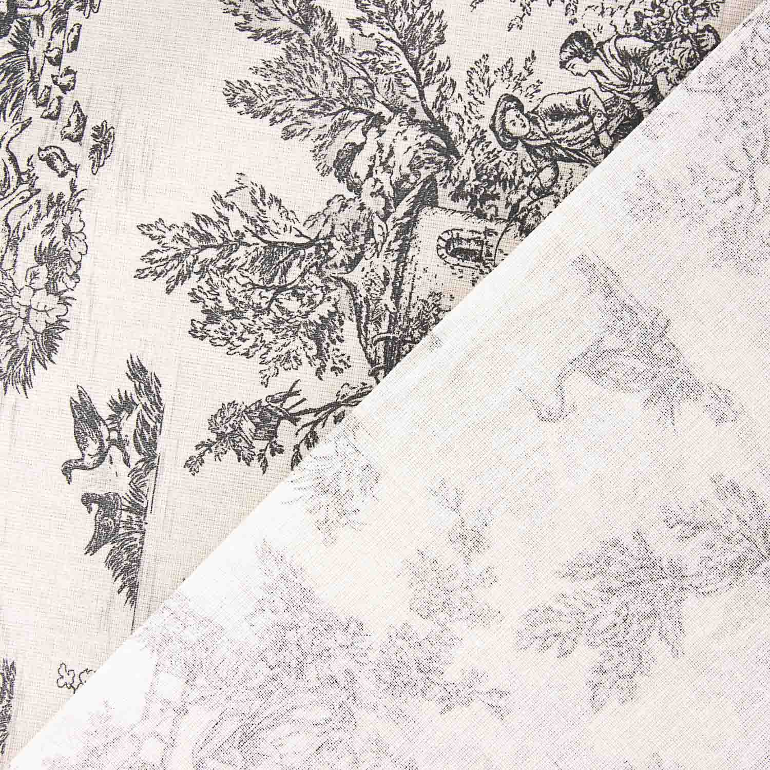 Coton Enduit Toile de Jouy – Noir y Blanc - Ribes y Casals