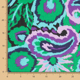 Mousseline Satin Floral Vert - Ribes y Casals