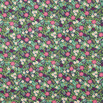 Popeline de coton jardin sauvage bleu marine - Ribes y Casals