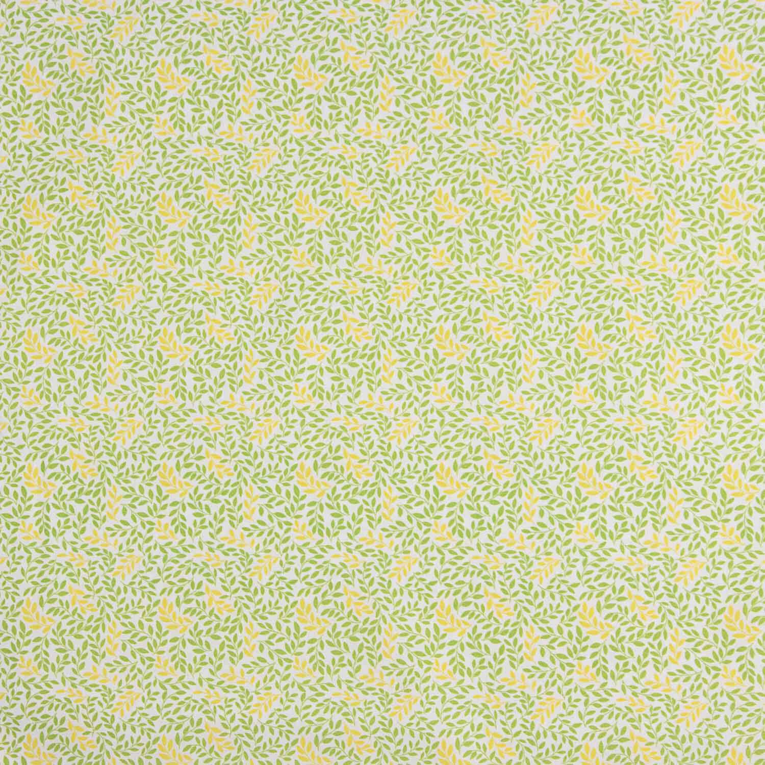Percal imprimé bouquet jaune vert - Ribes y Casals