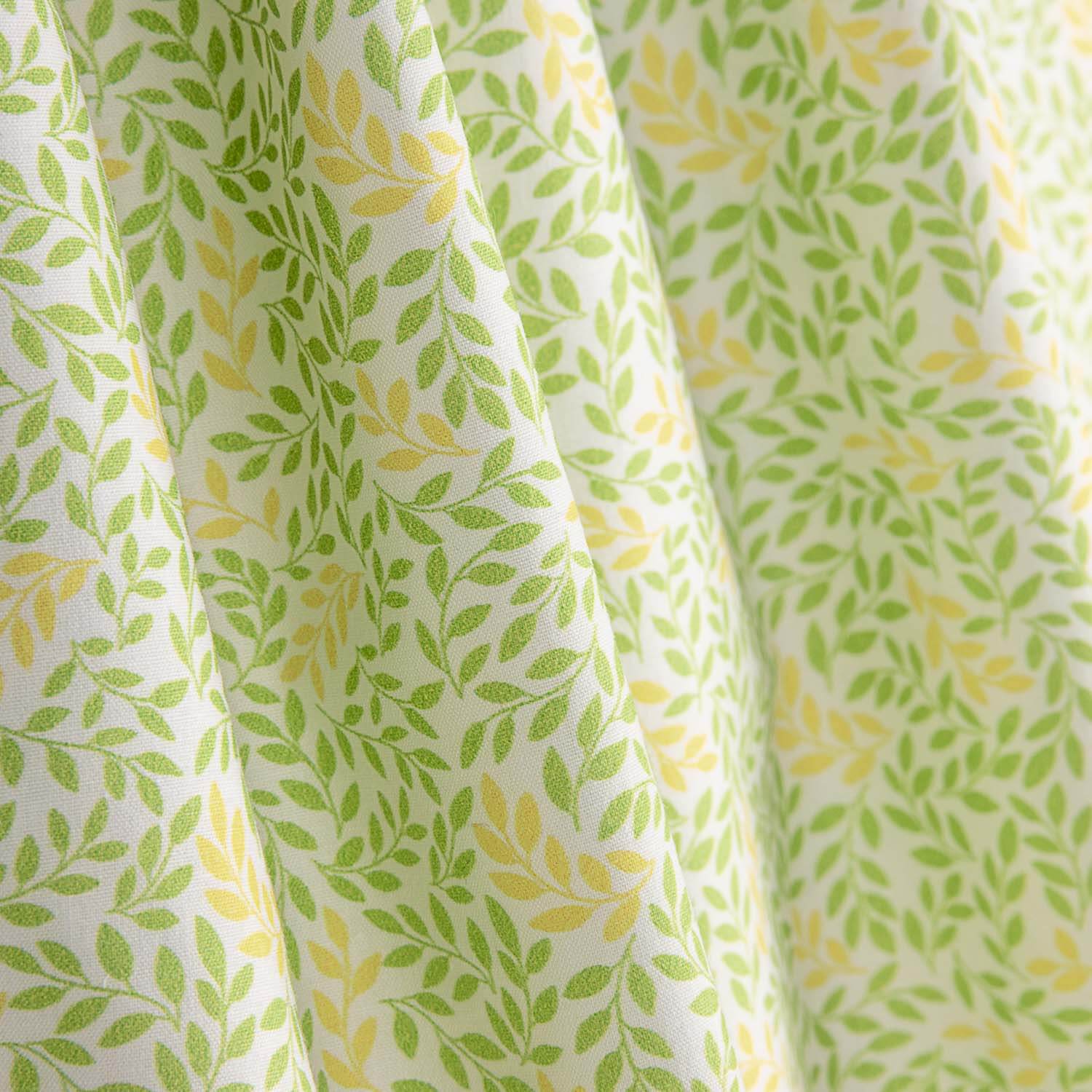 Percal imprimé bouquet jaune vert - Ribes y Casals