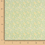 Percal imprimé bouquet jaune vert - Ribes y Casals