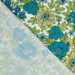 Percal imprimé fleurs turquoise Fresh - Ribes y Casals