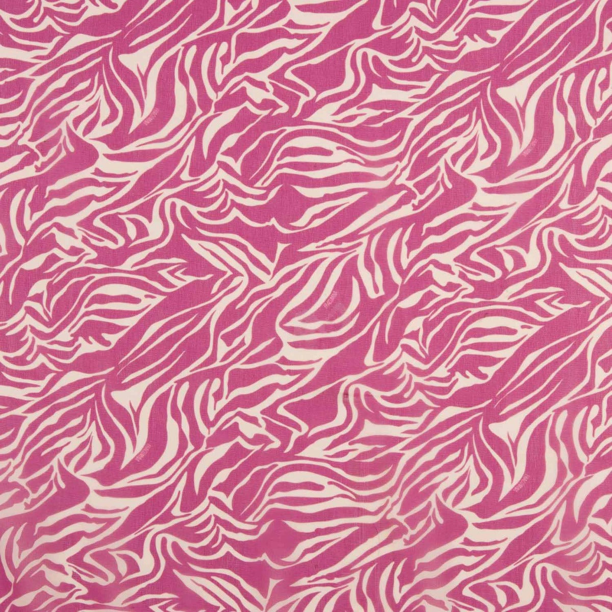 Mousseline de polyester imprimé zèbre fuchsia - Ribes y Casals