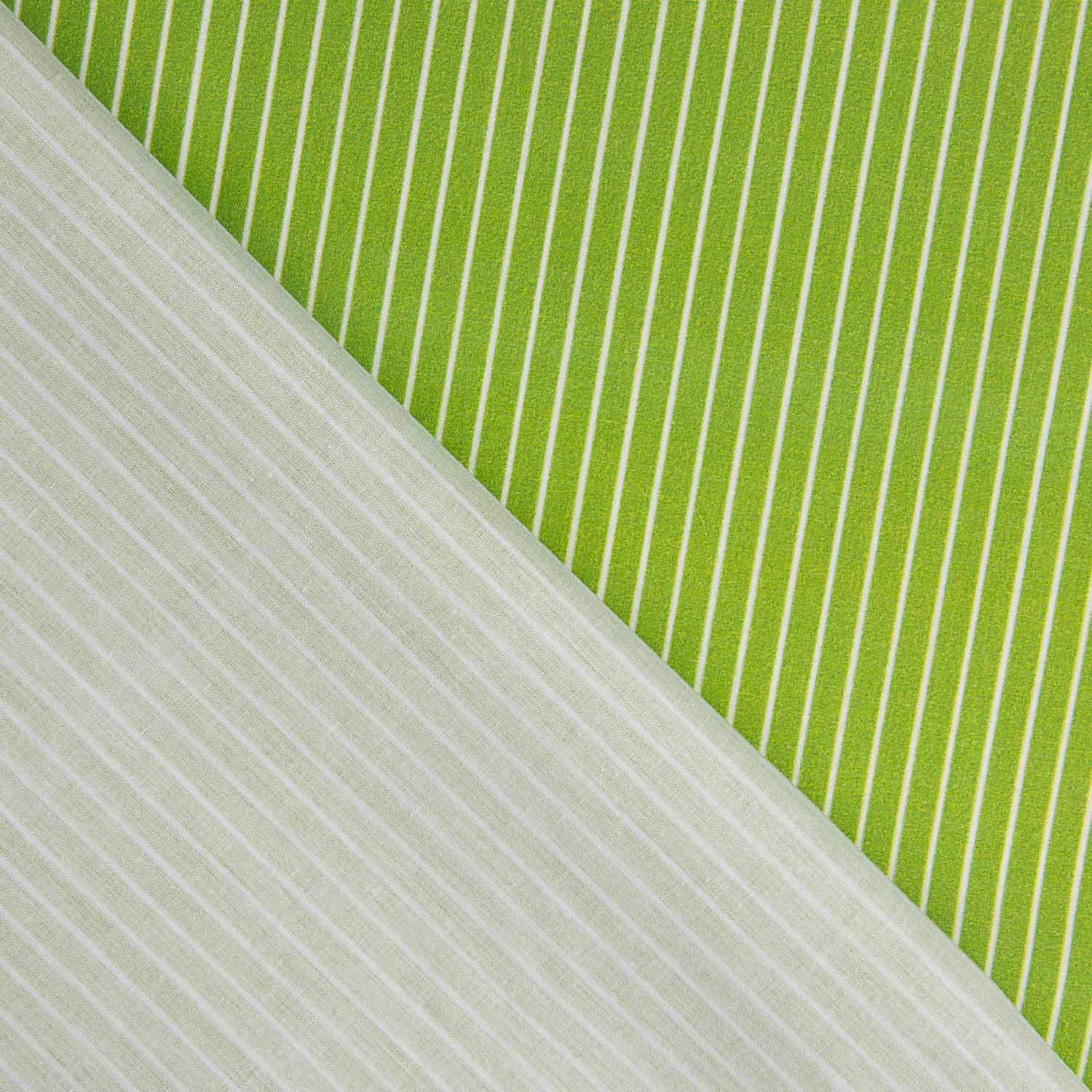 Percal imprimé rayé pistache - Ribes y Casals
