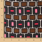Satin de viscose rétro imprimé géométrique - Ribes y Casals