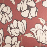 Gaze Bambula imprimée Magnolia Terracotta - Ribes y Casals