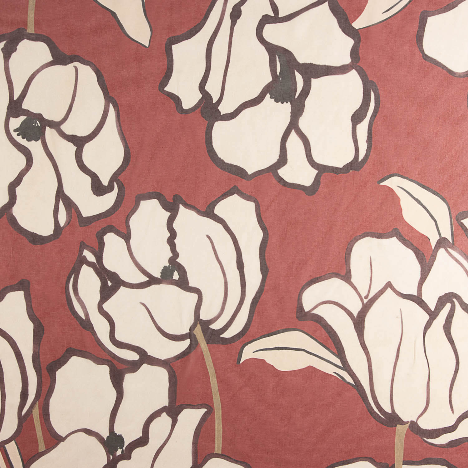 Gaze Bambula imprimée Magnolia Terracotta - Ribes y Casals