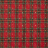 Popeline de coton tartan de Noël et étoiles dorées - Ribes y Casals