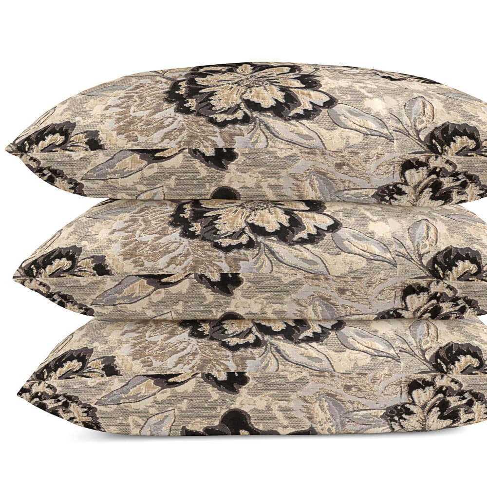 Brocado Lamé Flor Negro - Ribes y Casals