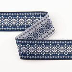 Ruban Fantaisie Jacquard Bleu Marine - Ribes y Casals