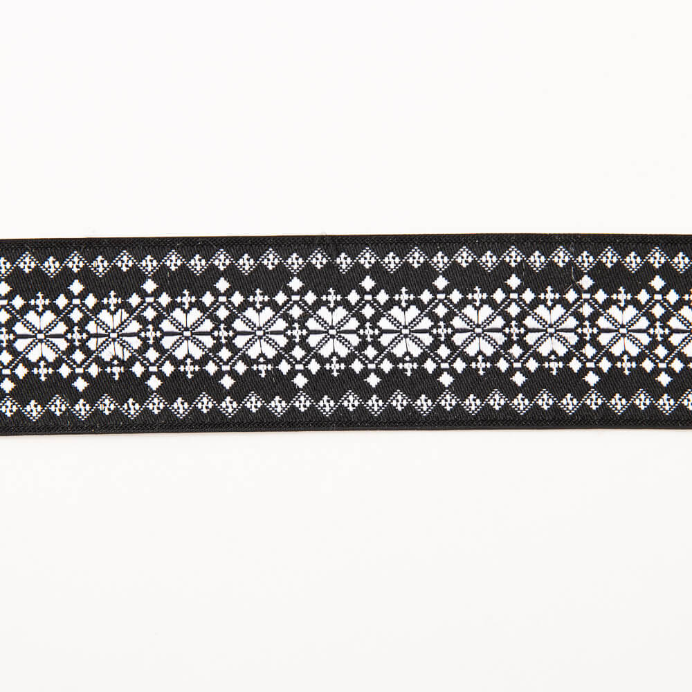 Ruban Jacquard Fantaisie Noir - Ribes y Casals