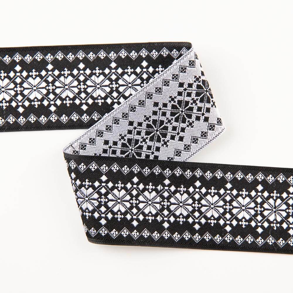 Ruban Jacquard Fantaisie Noir - Ribes y Casals