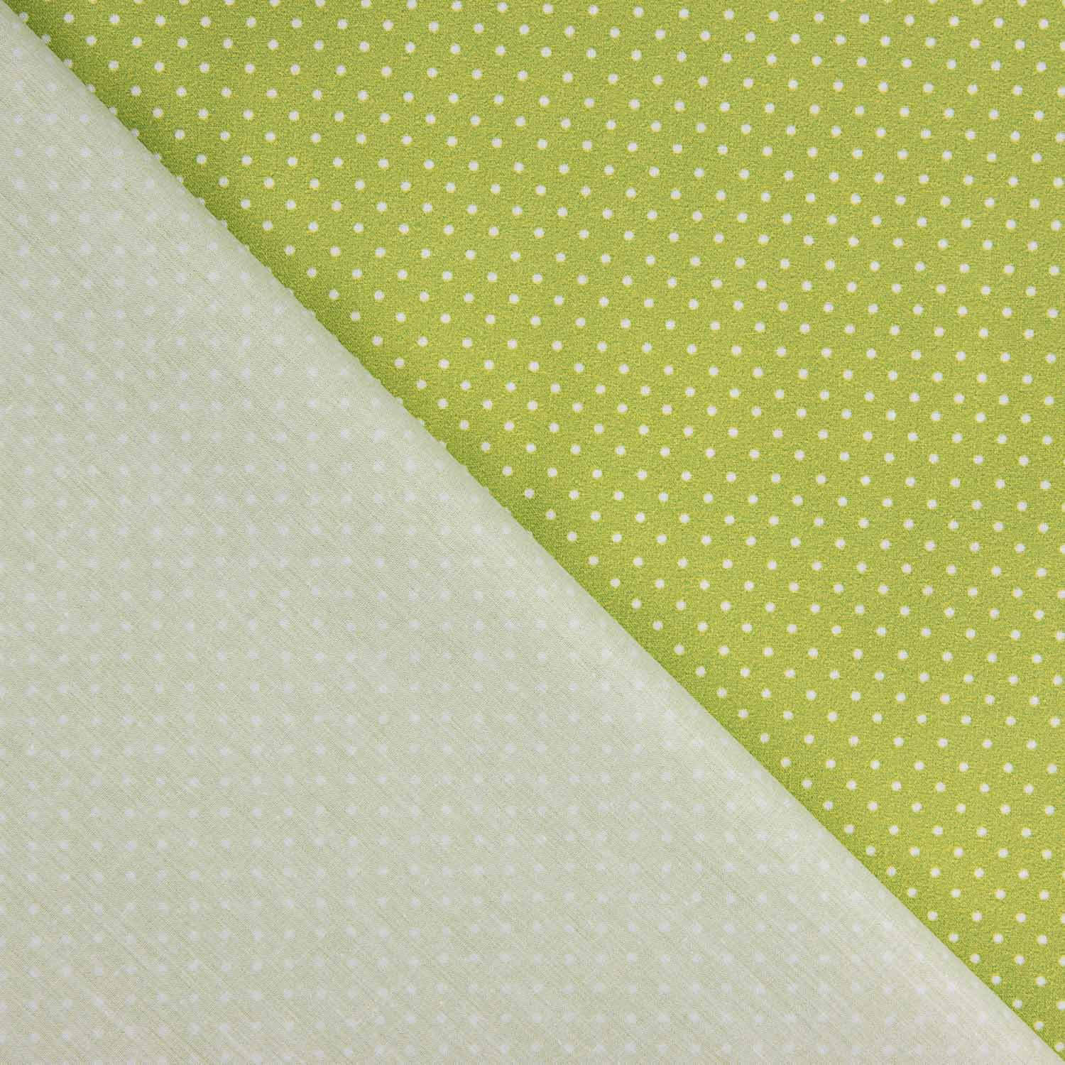 Percal imprimé à pois blancs sur fond pistache - Ribes y Casals